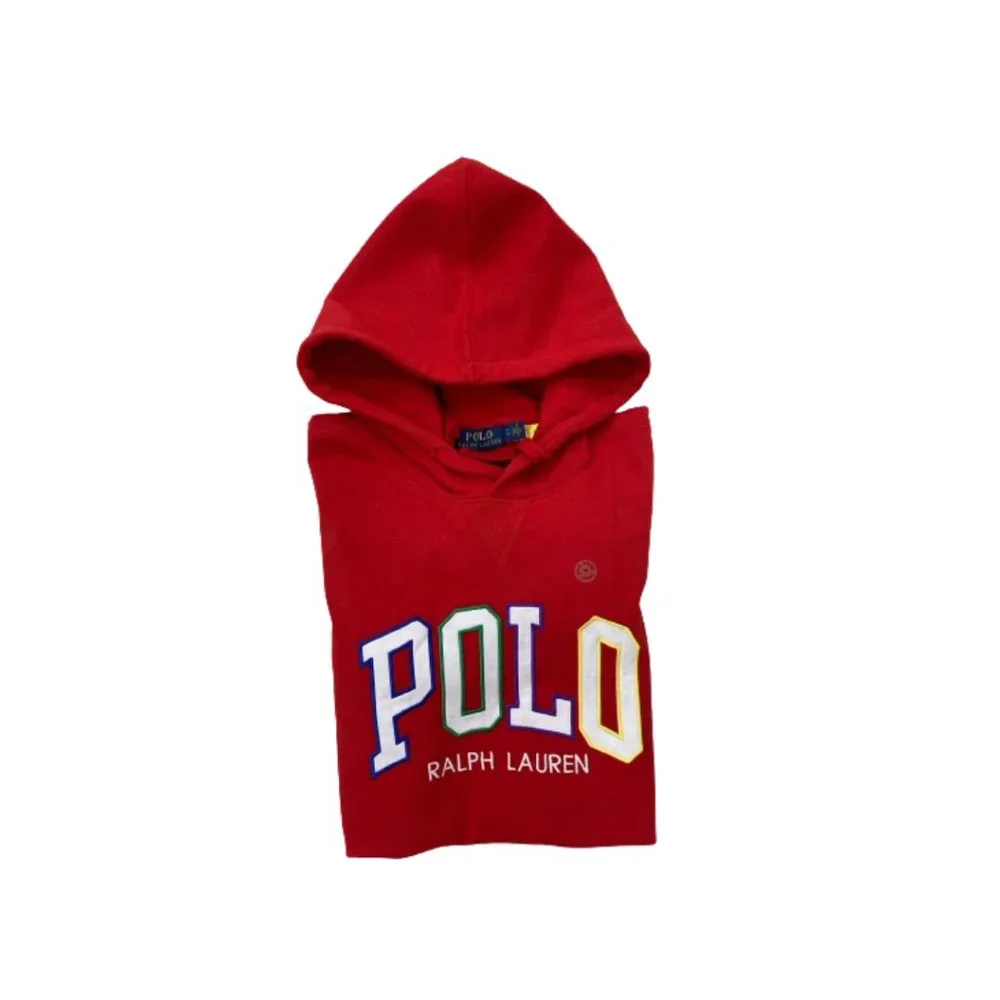 NWT Polo Ralph Lauren Men's Logo Graphic Fleece Hoodie Color Red Size S - XL - Picture 3 of 5